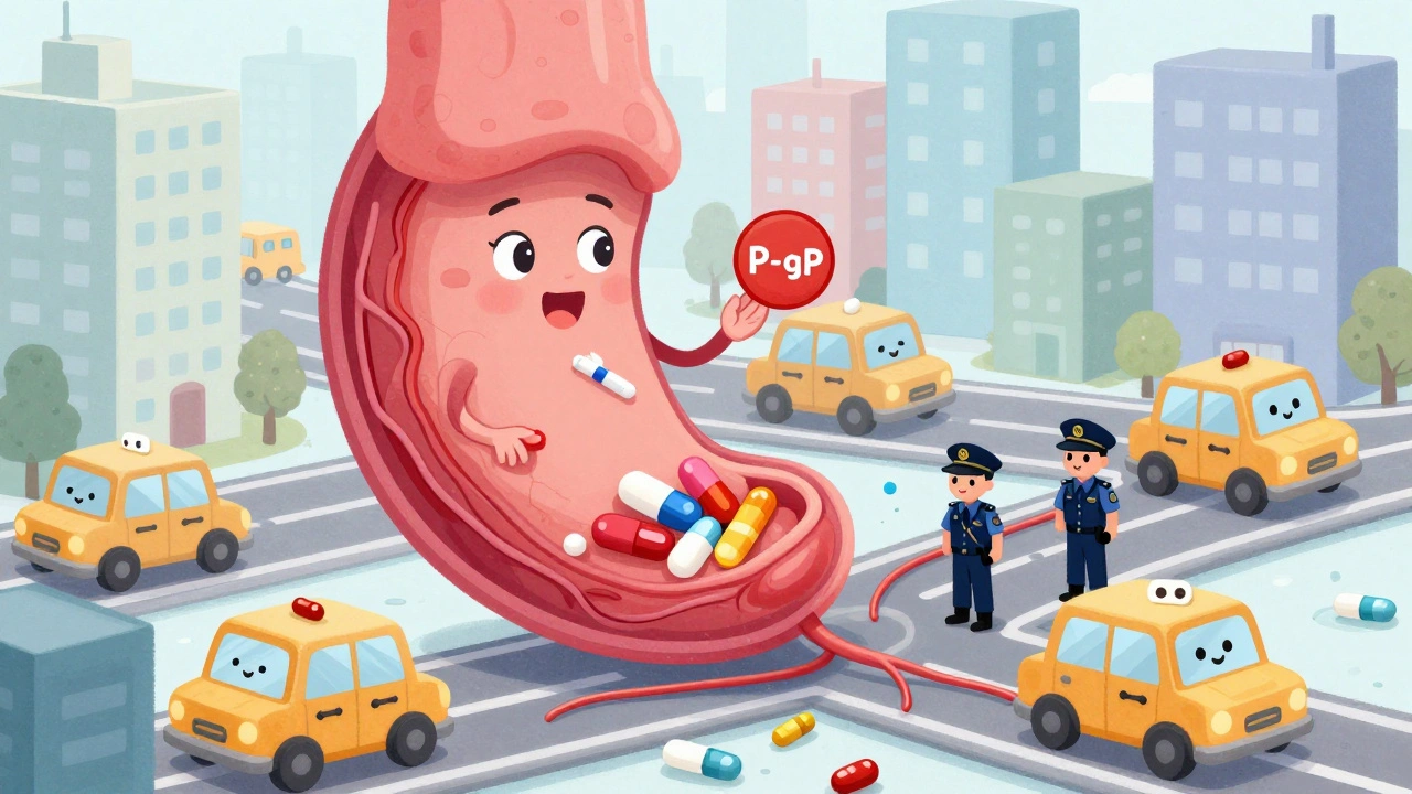 A placenta city with transporters as bouncers, letting some drugs in and blocking others, with opioids disabling security systems.
